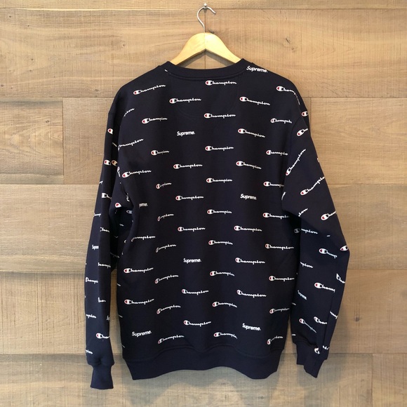 Supreme x Champion Script Crewneck Sweatshirt - Picture 3 of 7